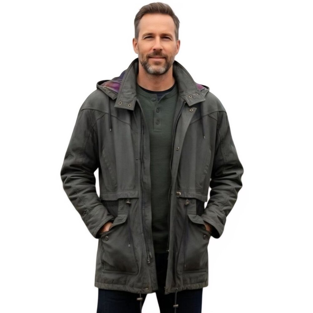 Wilson Leather Adventure Bound Vintage Deep Green Leather Hooded Jacket Size M
